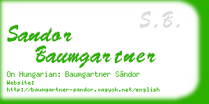 sandor baumgartner business card